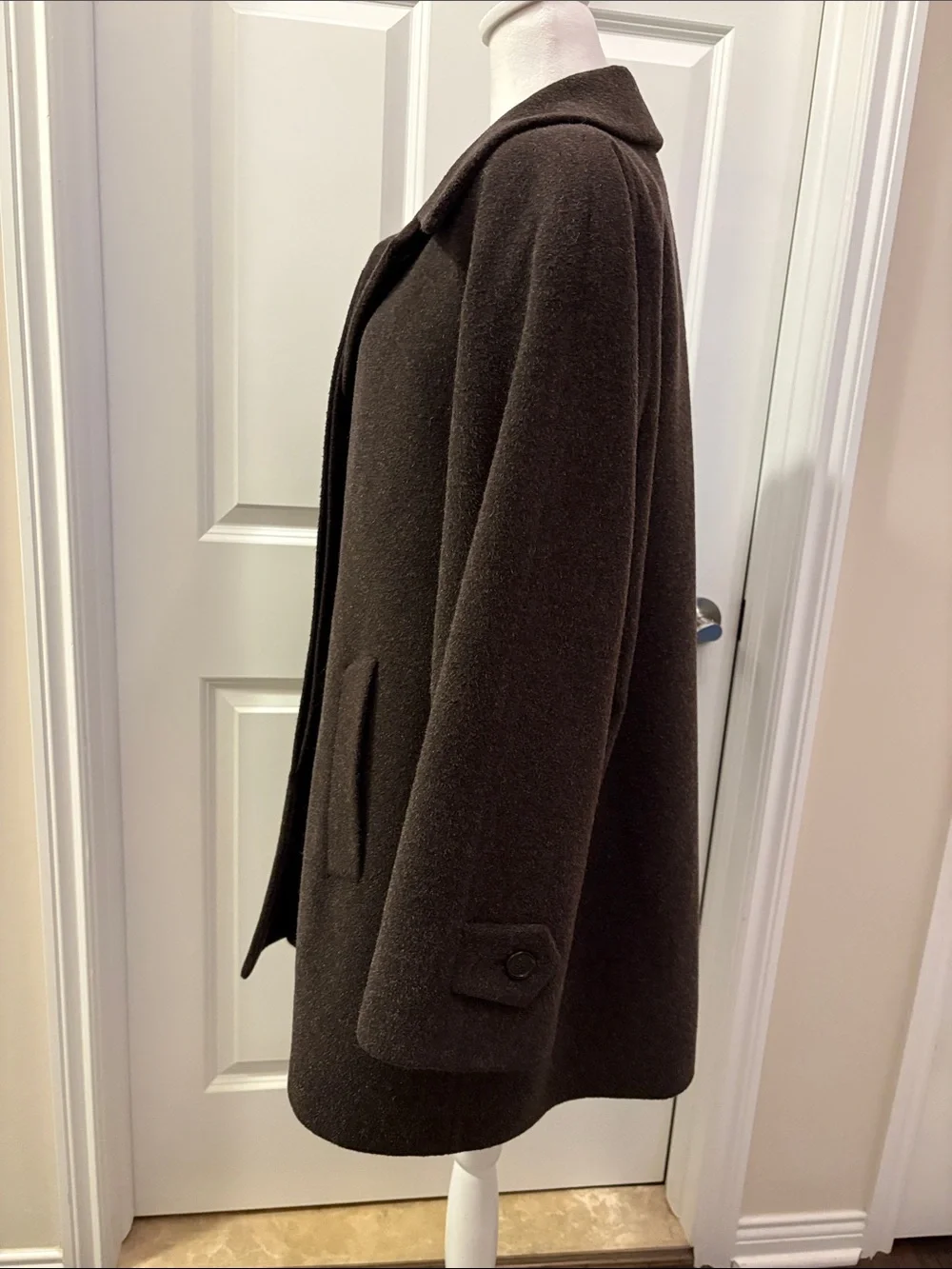 Jones New York Chocolate Brown Pea Coat 14P Car Coat NNT
